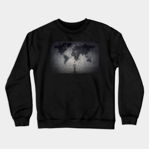 world map Crewneck Sweatshirt by psychoshadow